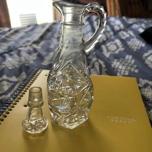 Clear Glass Decanter with Stopper Vintage